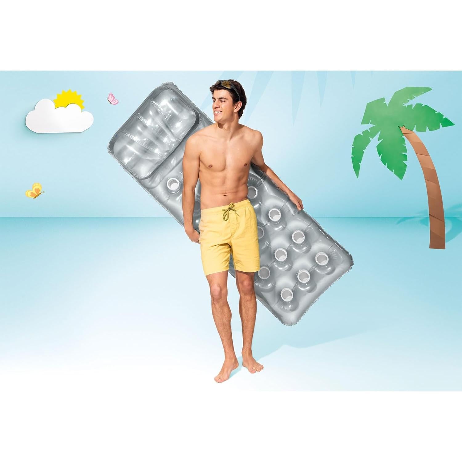 Flotador Inflable Intex Suntanner 18 Bolsillos 1 Persona