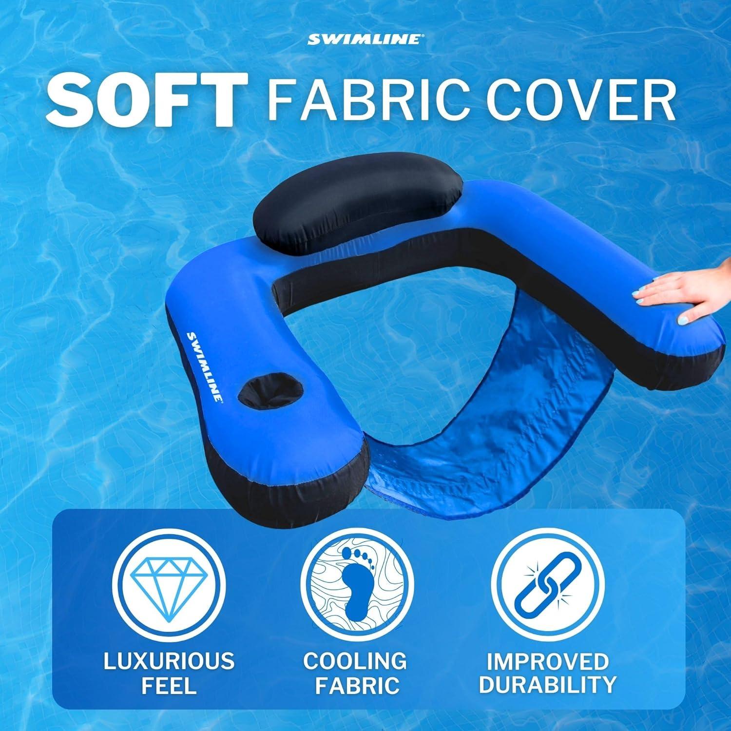 Sillón Inflable Swimline U-Cubierto Tela con Portavasos 81x63cm