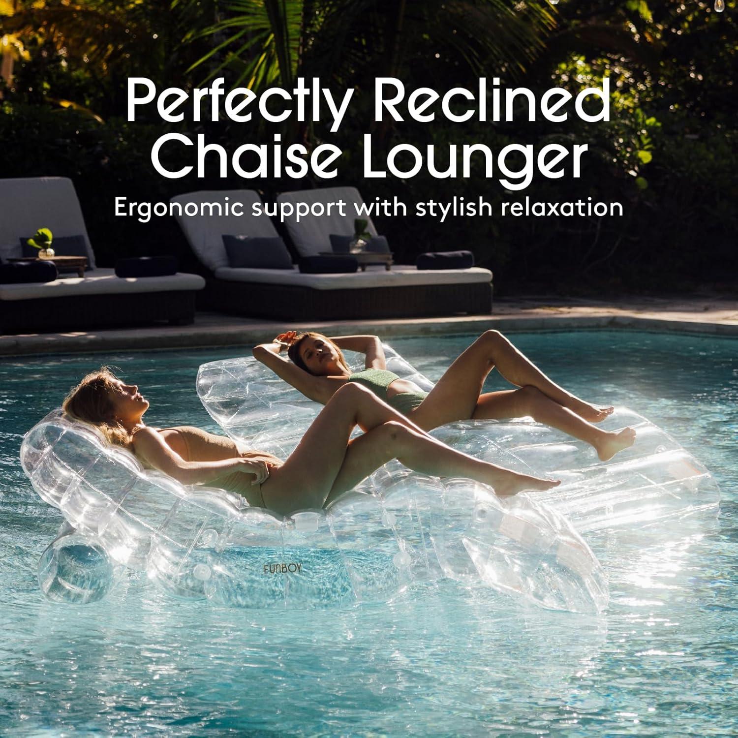 Flotador de Piscina Chaise Lounger Super Claro FUNBOY 178x112cm