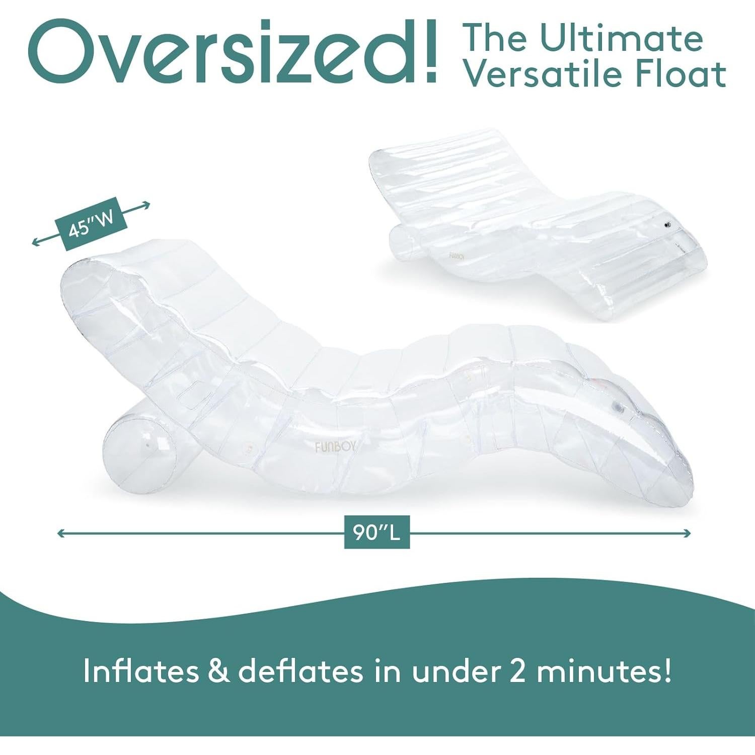 Flotador de Piscina Chaise Lounger Super Claro FUNBOY 178x112cm