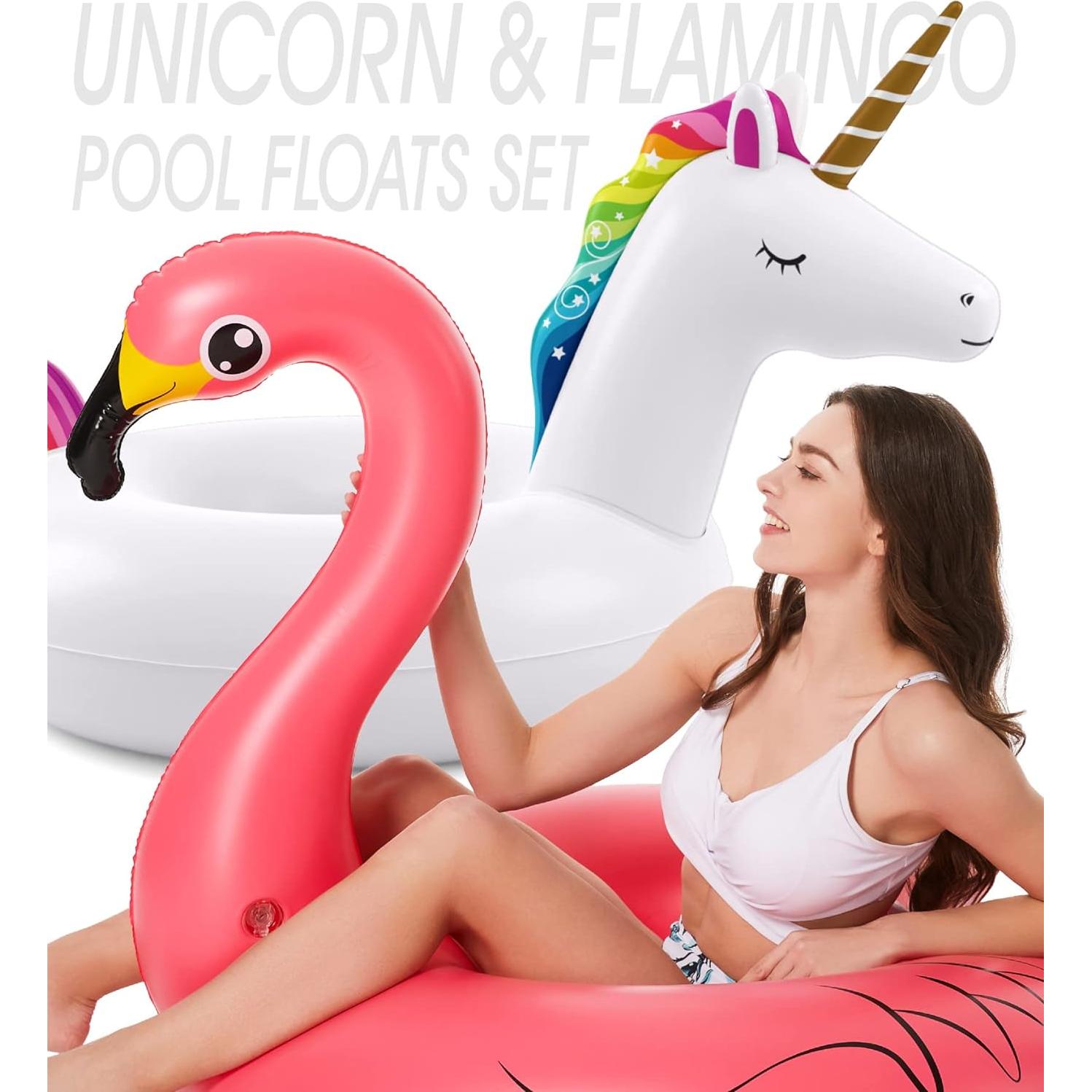 Flotadores Inflables Jasonwell Unicornio y Flamenco 42"