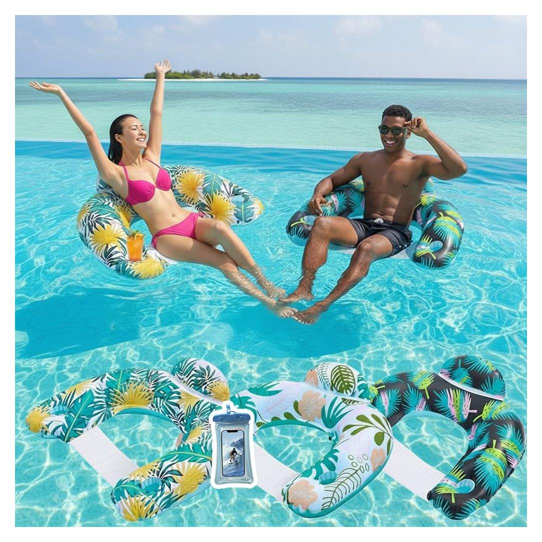 Paquete de 3 Flotadores Inflables Lluvia Auspiciosa con Portavasos