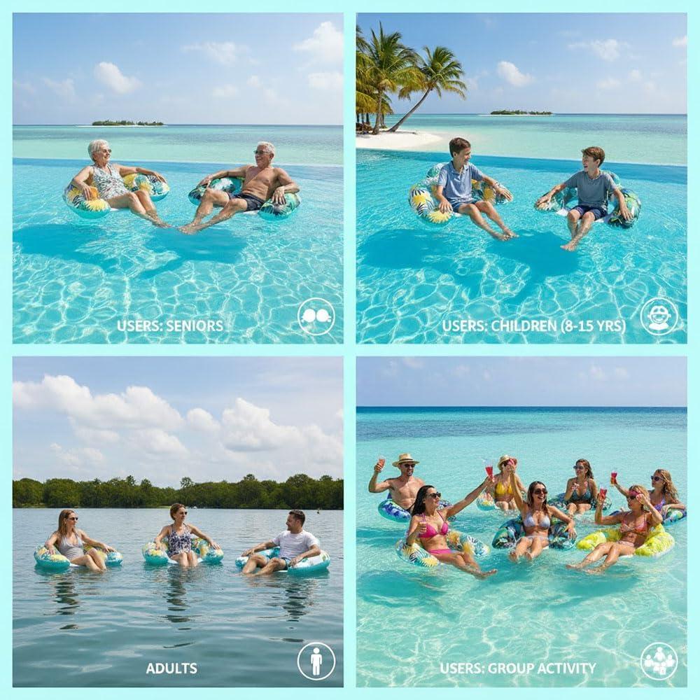 Paquete de 3 Flotadores Inflables Lluvia Auspiciosa con Portavasos