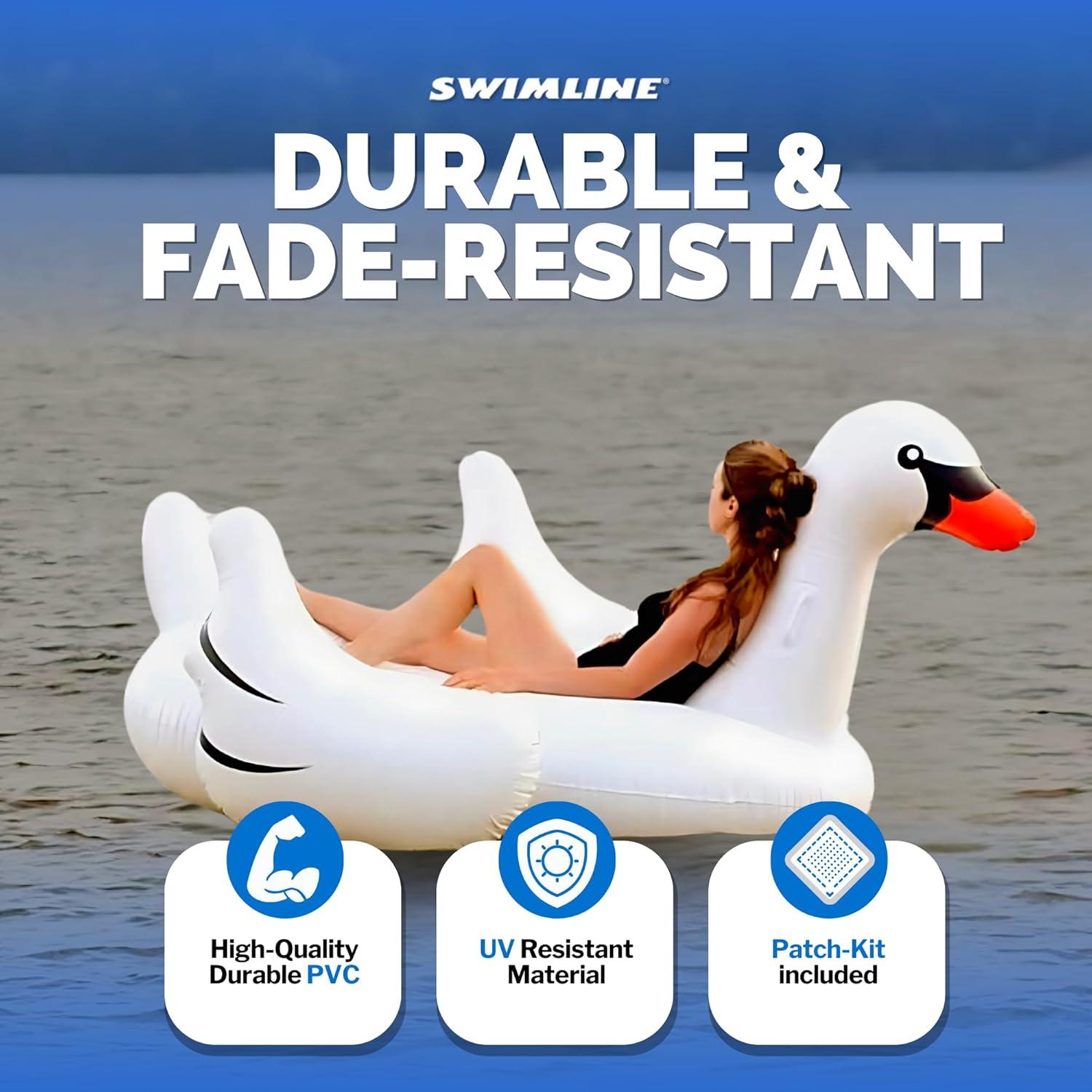 Flotador Inflable Gigante Swimline 90621 Cisne Original 200 cm