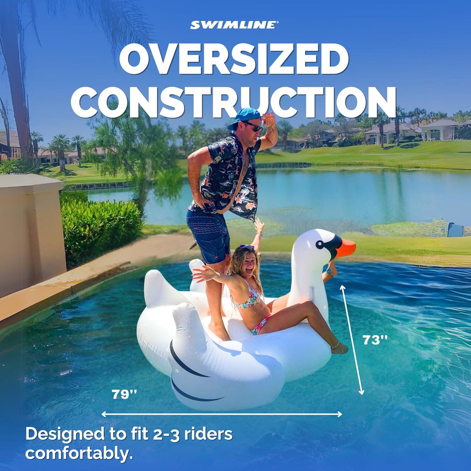 Flotador Inflable Gigante Swimline 90621 Cisne Original 200 cm