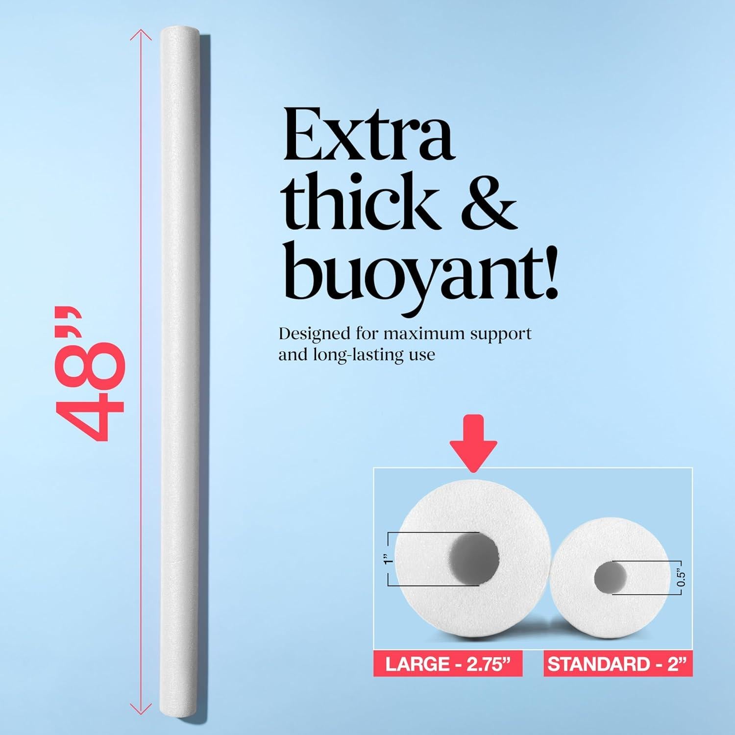 Noodles de Espuma Blanca para Piscina Play22 - Paquete de 6