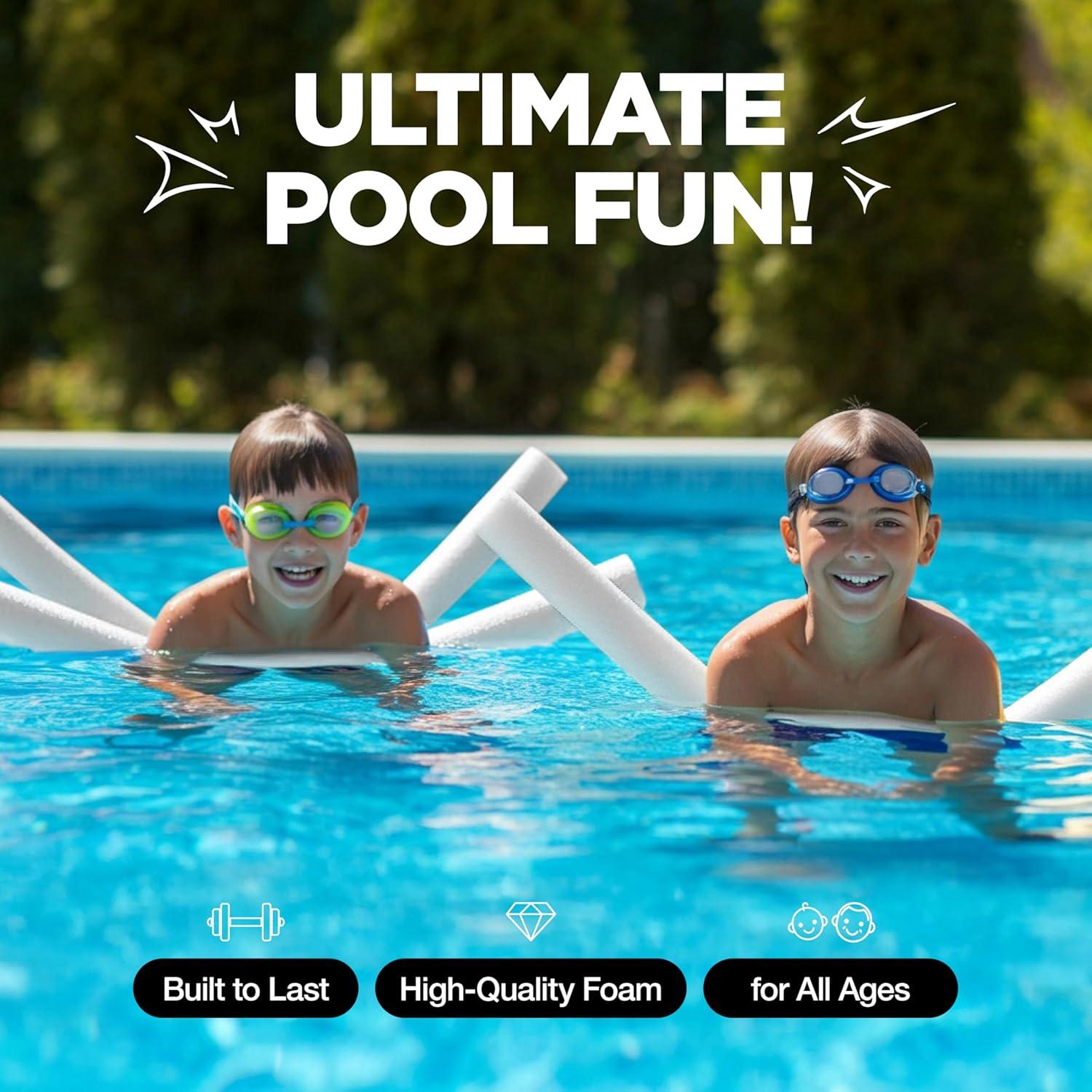 Noodles de Espuma Blanca para Piscina Play22 - Paquete de 6