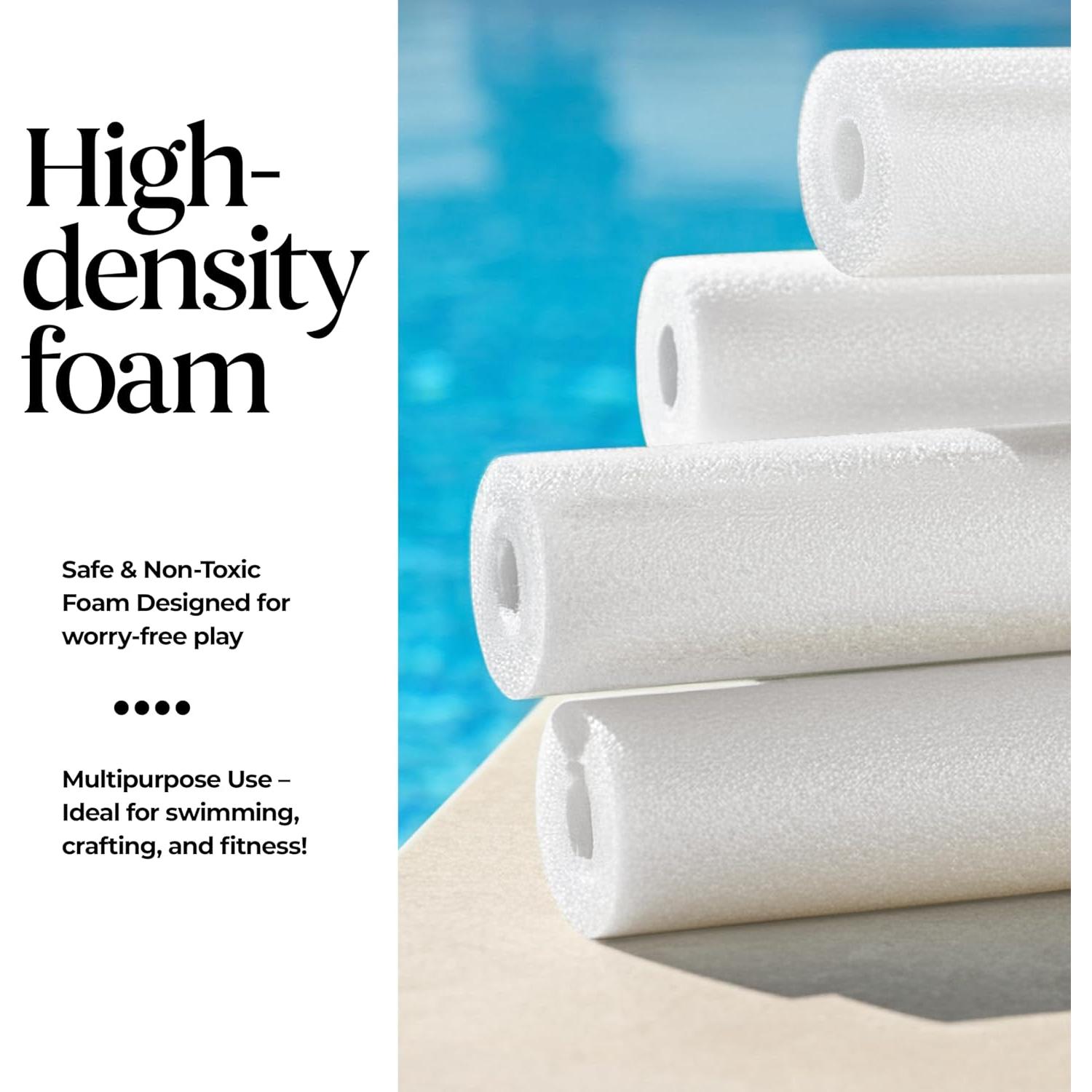 Noodles de Espuma Blanca para Piscina Play22 - Paquete de 6