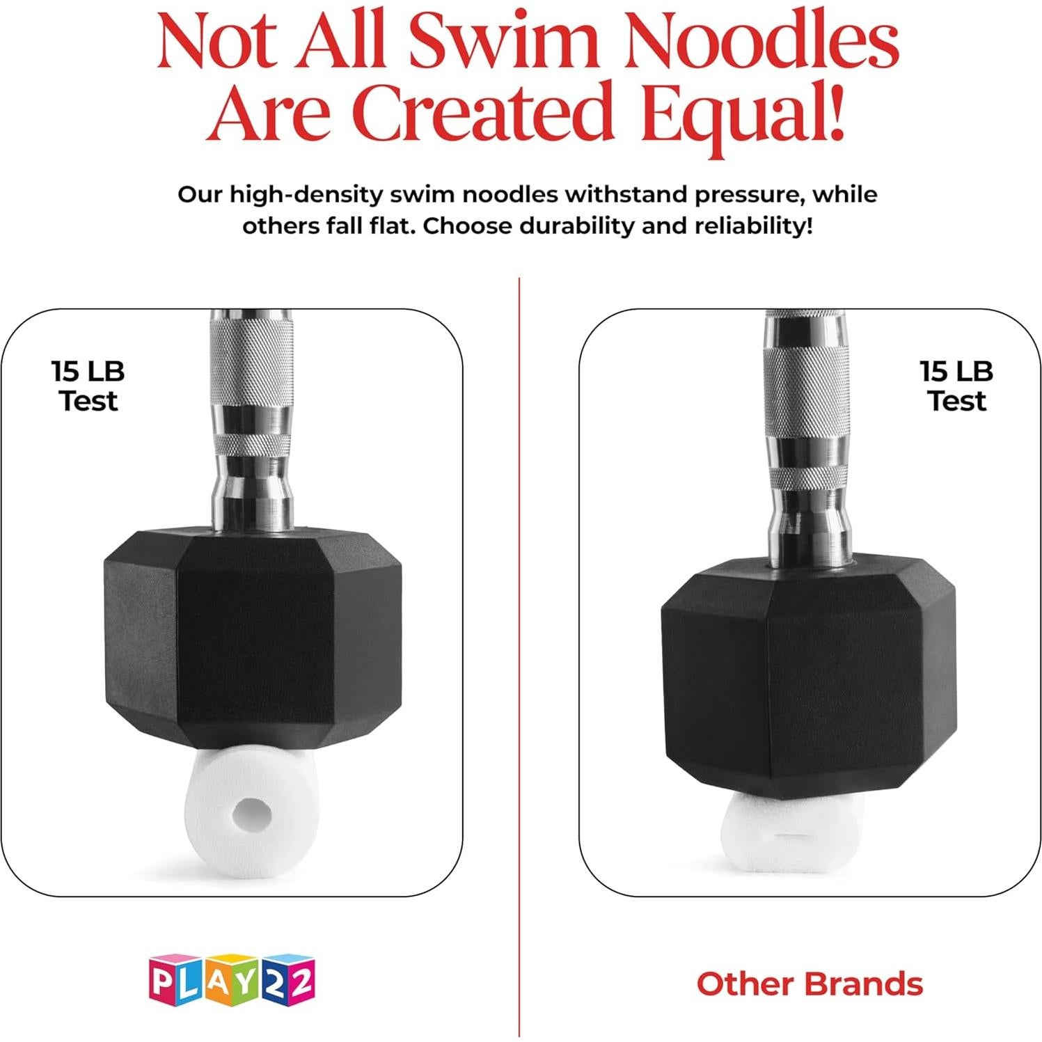 Noodles de Espuma Blanca para Piscina Play22 - Paquete de 6