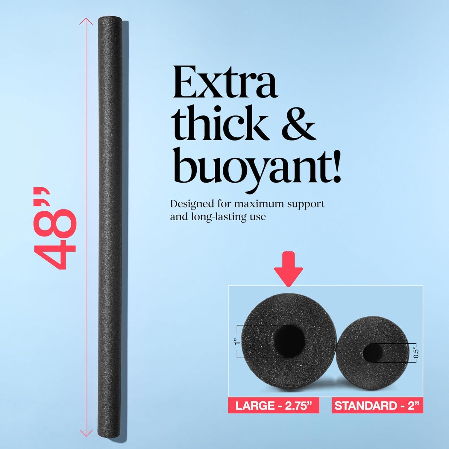 Fideos de Piscina de Espuma Play22 - Paquete de 6 Negros 121.92 cm