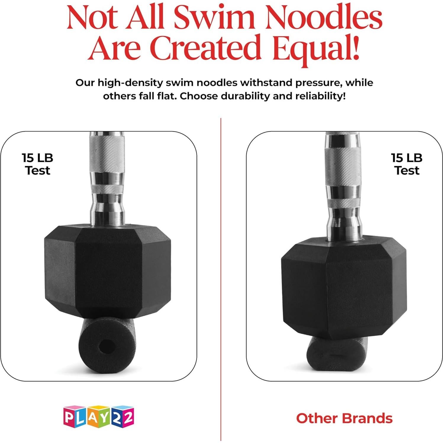 Fideos de Piscina de Espuma Play22 - Paquete de 6 Negros 121.92 cm