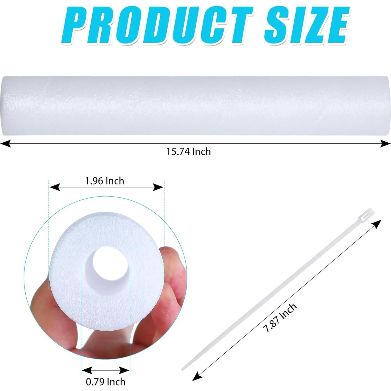 Paquete de 4 tubos de aislamiento de espuma Wazitin 40 cm