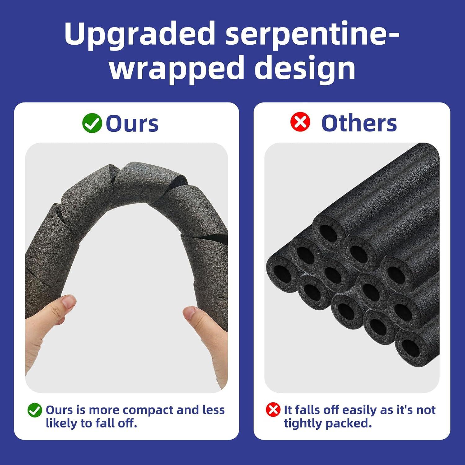 Paquete de 4 tubos de aislamiento QQKISSSKY 39.88 cm negro