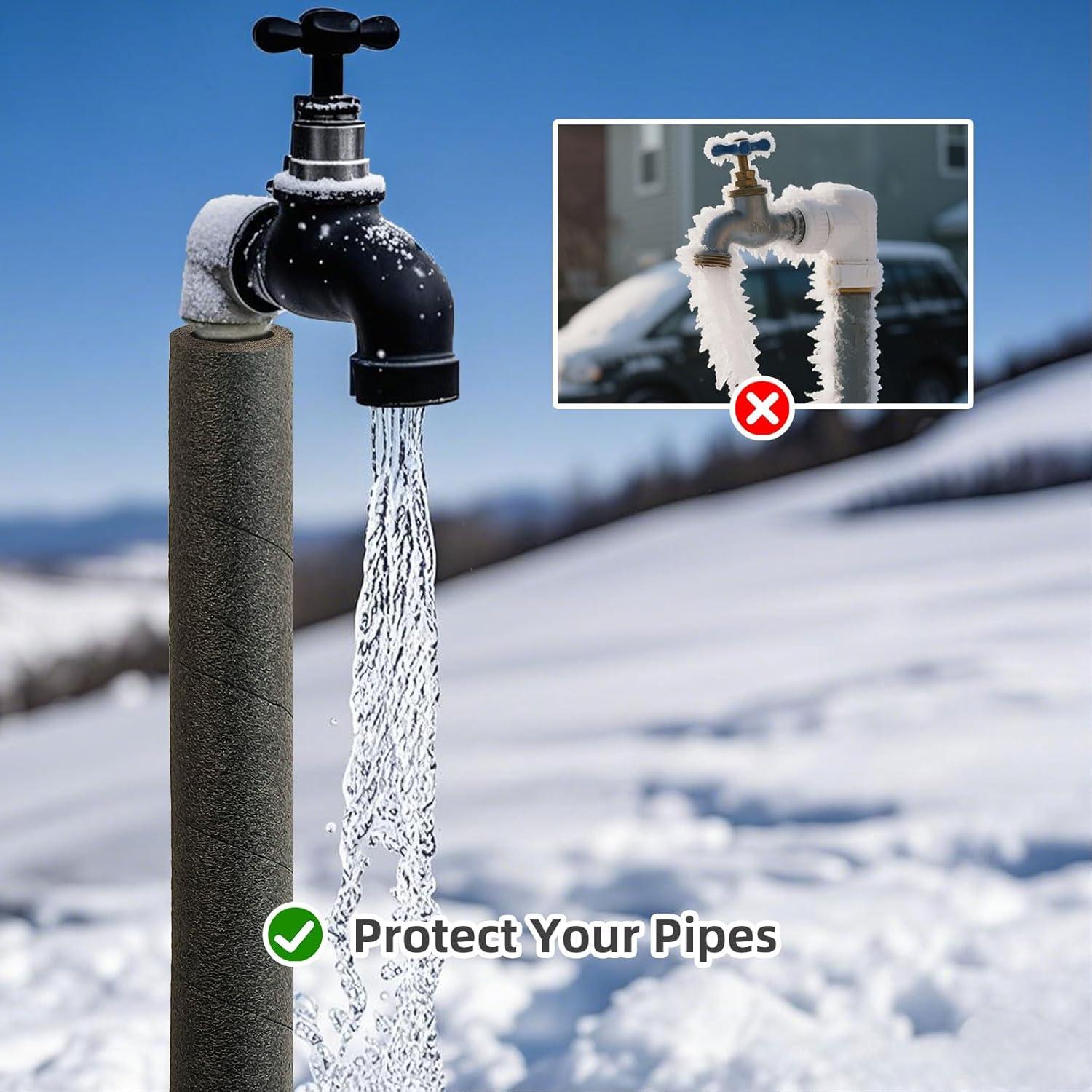 Paquete de 4 tubos de aislamiento QQKISSSKY 39.88 cm negro