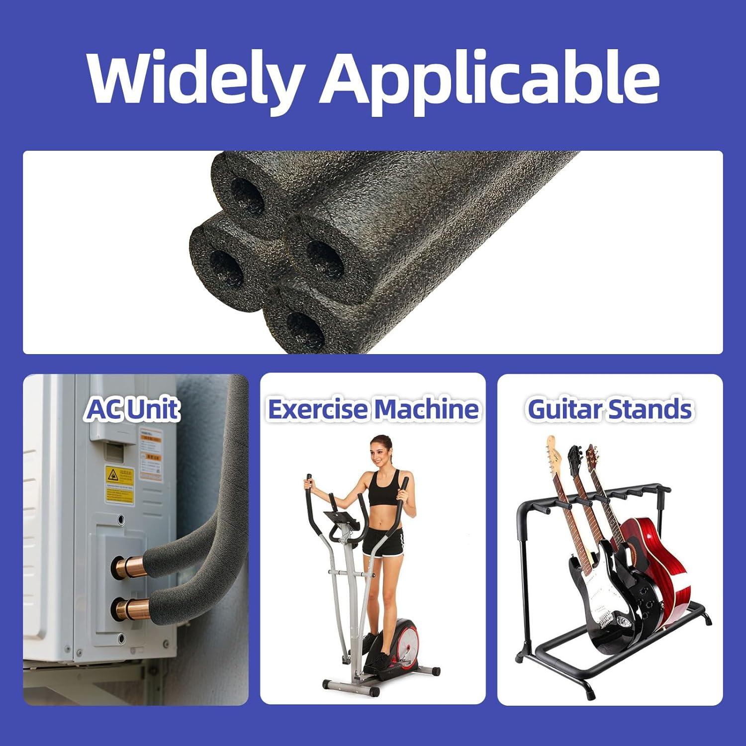 Paquete de 4 tubos de aislamiento QQKISSSKY 39.88 cm negro