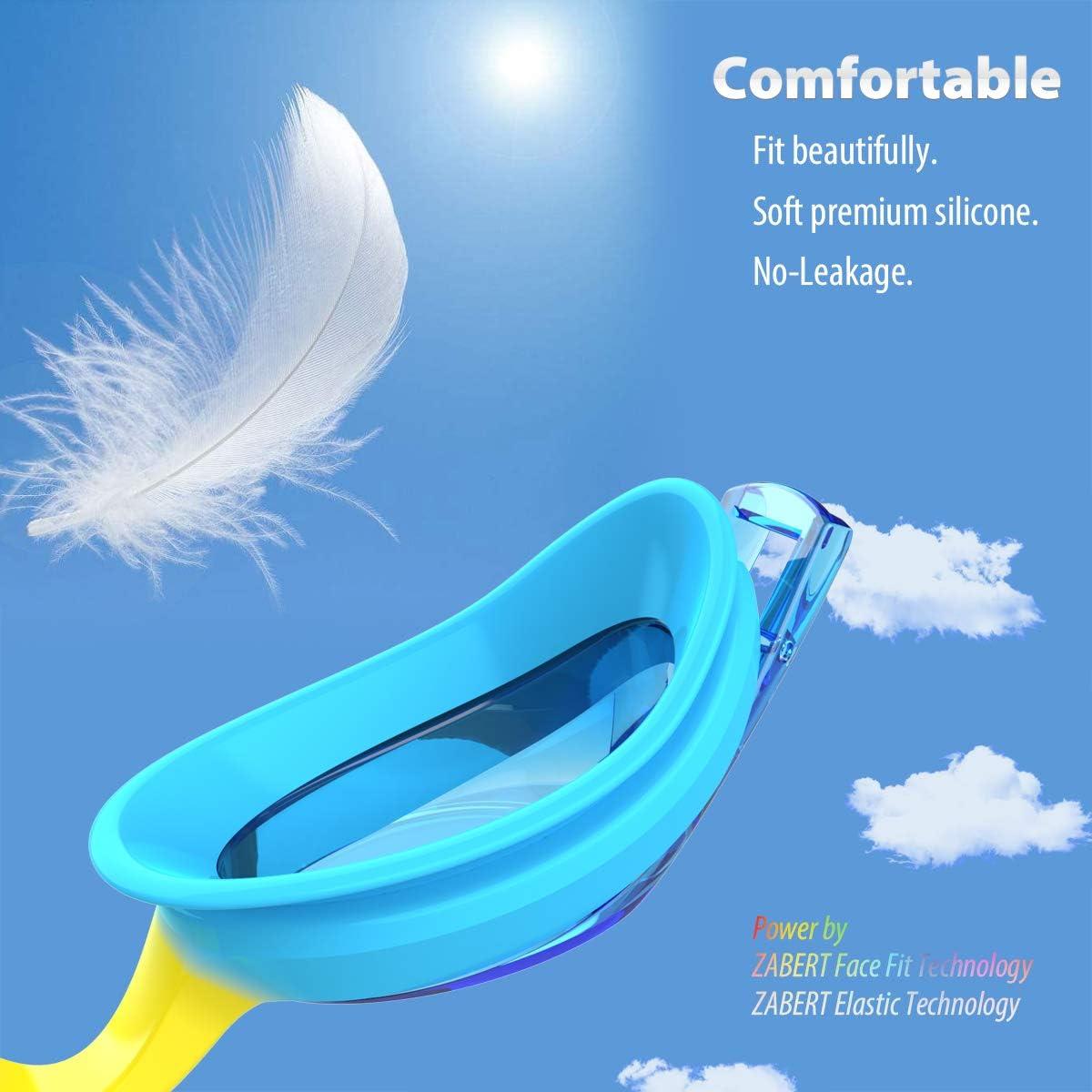 Paquete de 3 Gafas de Natación ZABERT K20 para Niños 3-10 Años