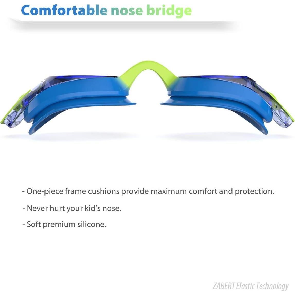 Paquete de 3 Gafas de Natación ZABERT K20 para Niños 3-10 Años