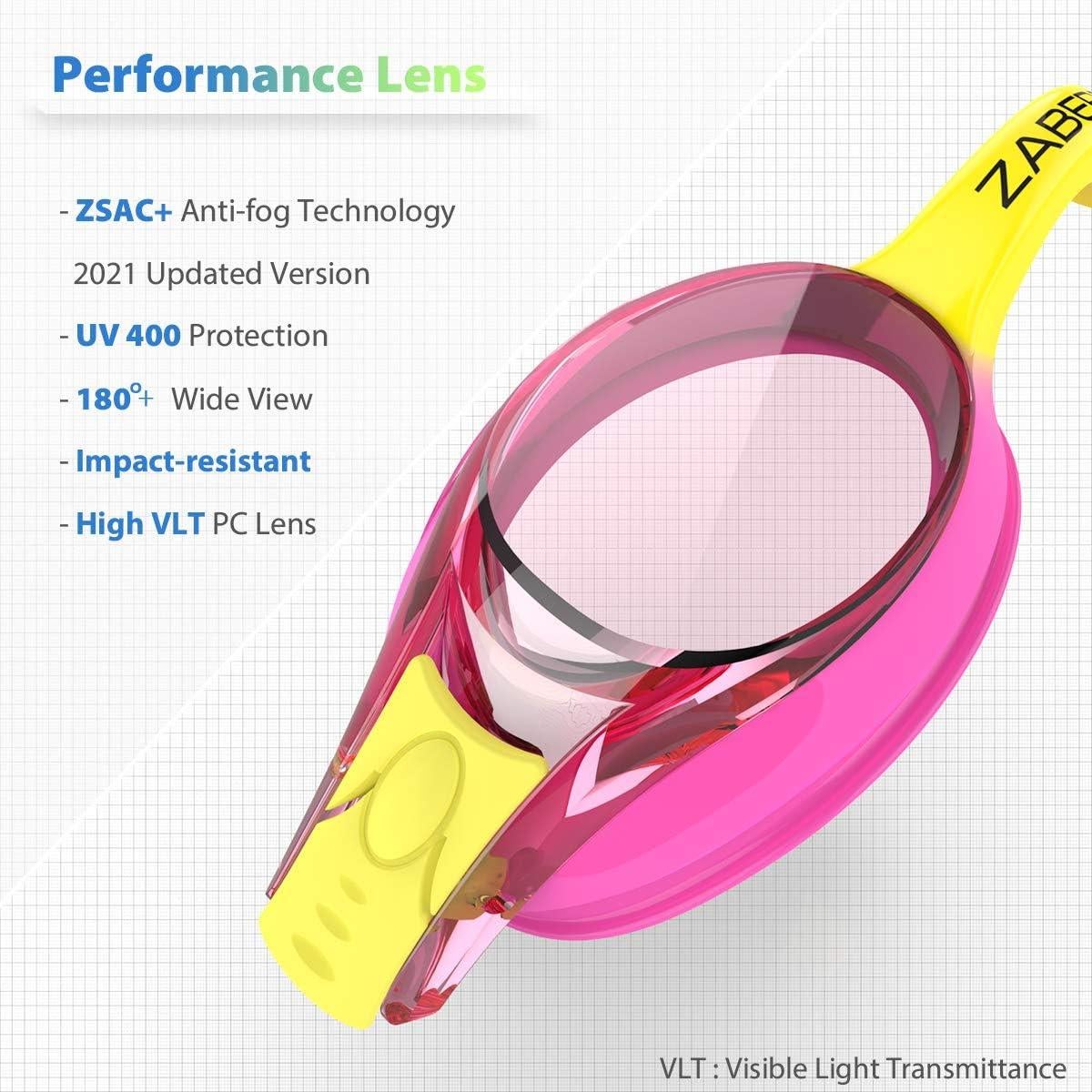 Paquete de 3 Gafas de Natación ZABERT K20 para Niños 3-10 Años