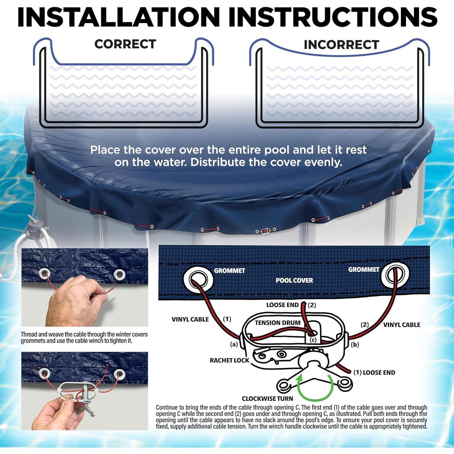 Cubierta de piscina redonda 7.32 m Shop Square azul marino