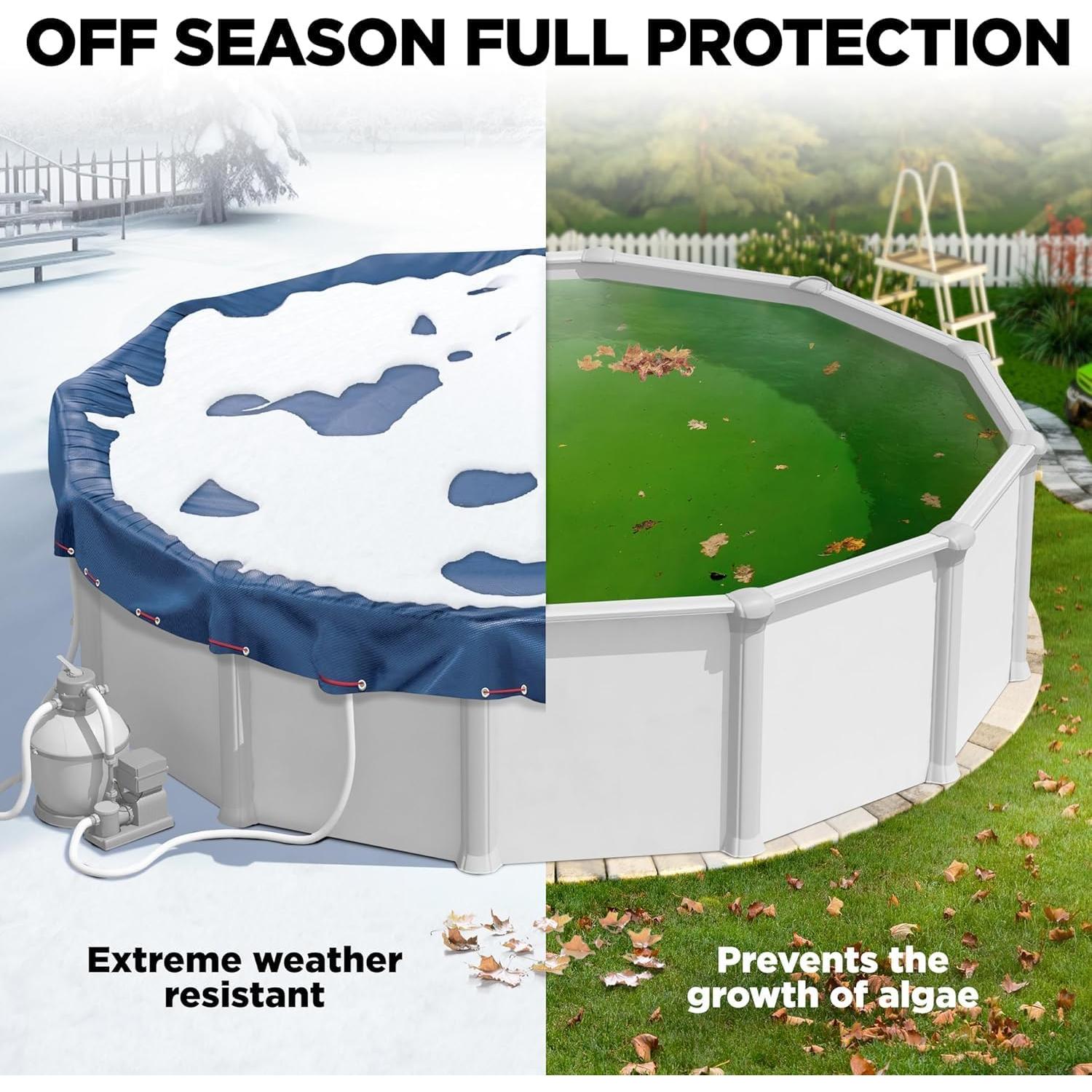 Cubierta de piscina redonda 7.32 m Shop Square azul marino