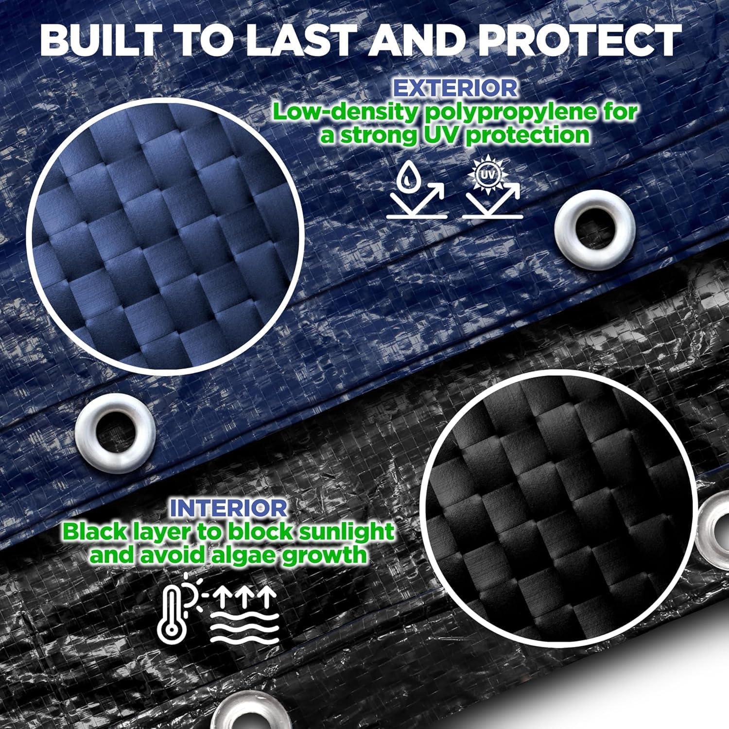 Cubierta de piscina redonda 7.32 m Shop Square azul marino