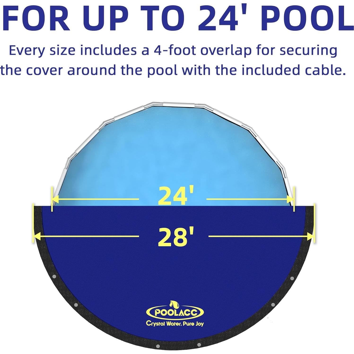 Cubierta de piscina redonda POOLACC 7.32m invierno UV