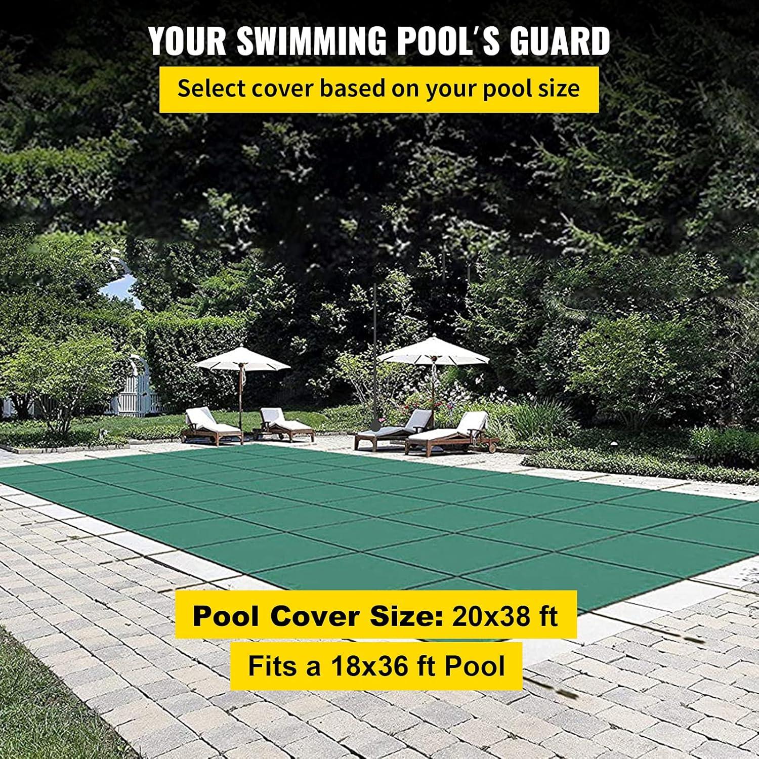 Cubierta de Seguridad para Piscina VEVOR 5.49x10.97m Verde