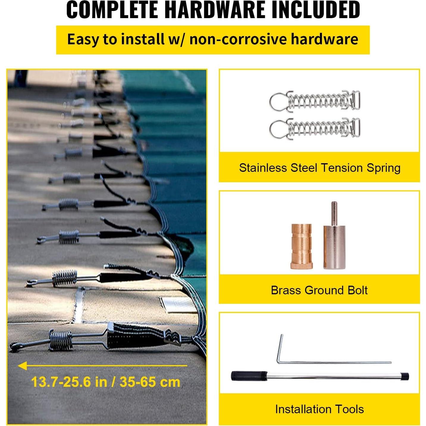 Cubierta de Seguridad para Piscina VEVOR 5.49x10.97m Verde