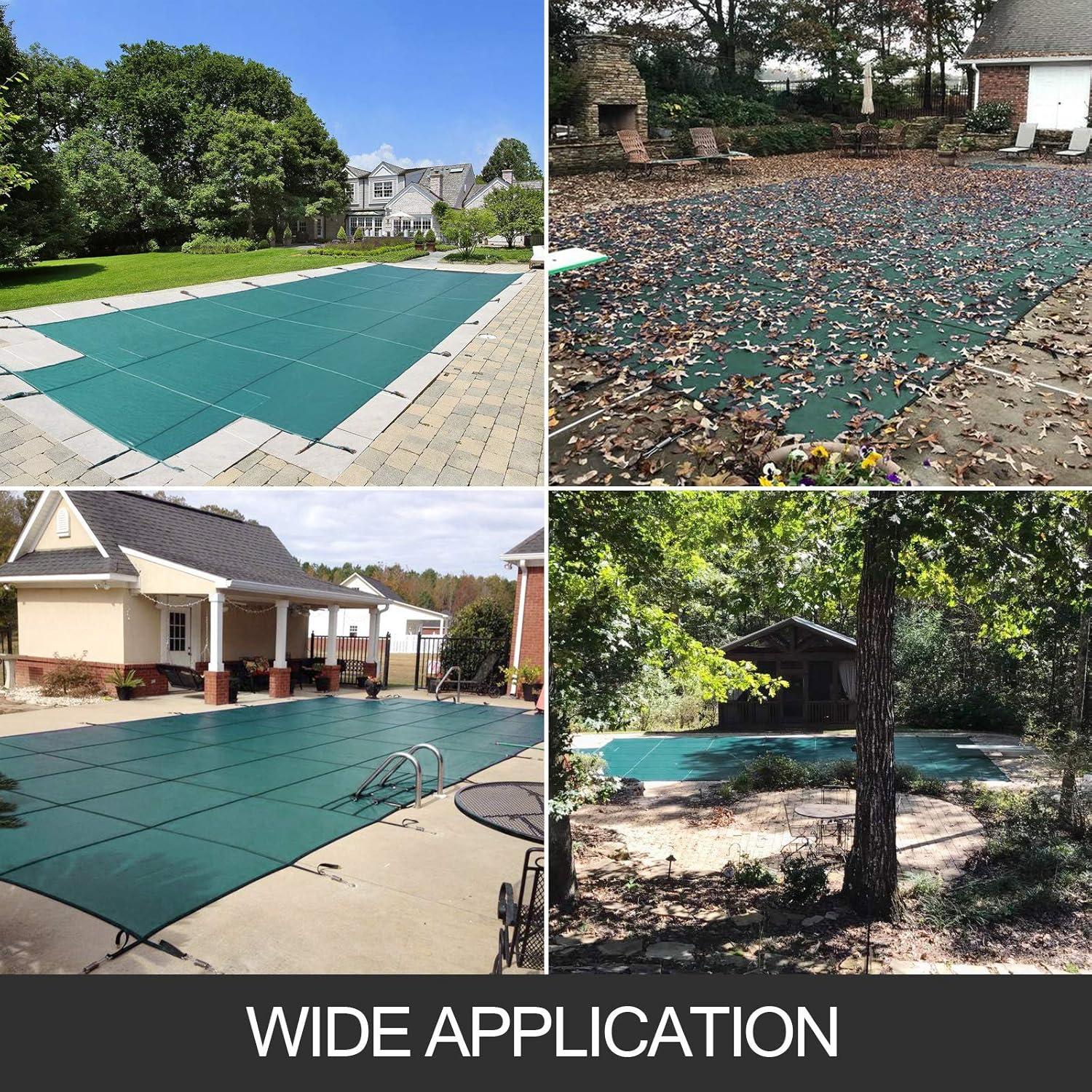 Cubierta de Seguridad para Piscina VEVOR 5.49x10.97m Verde