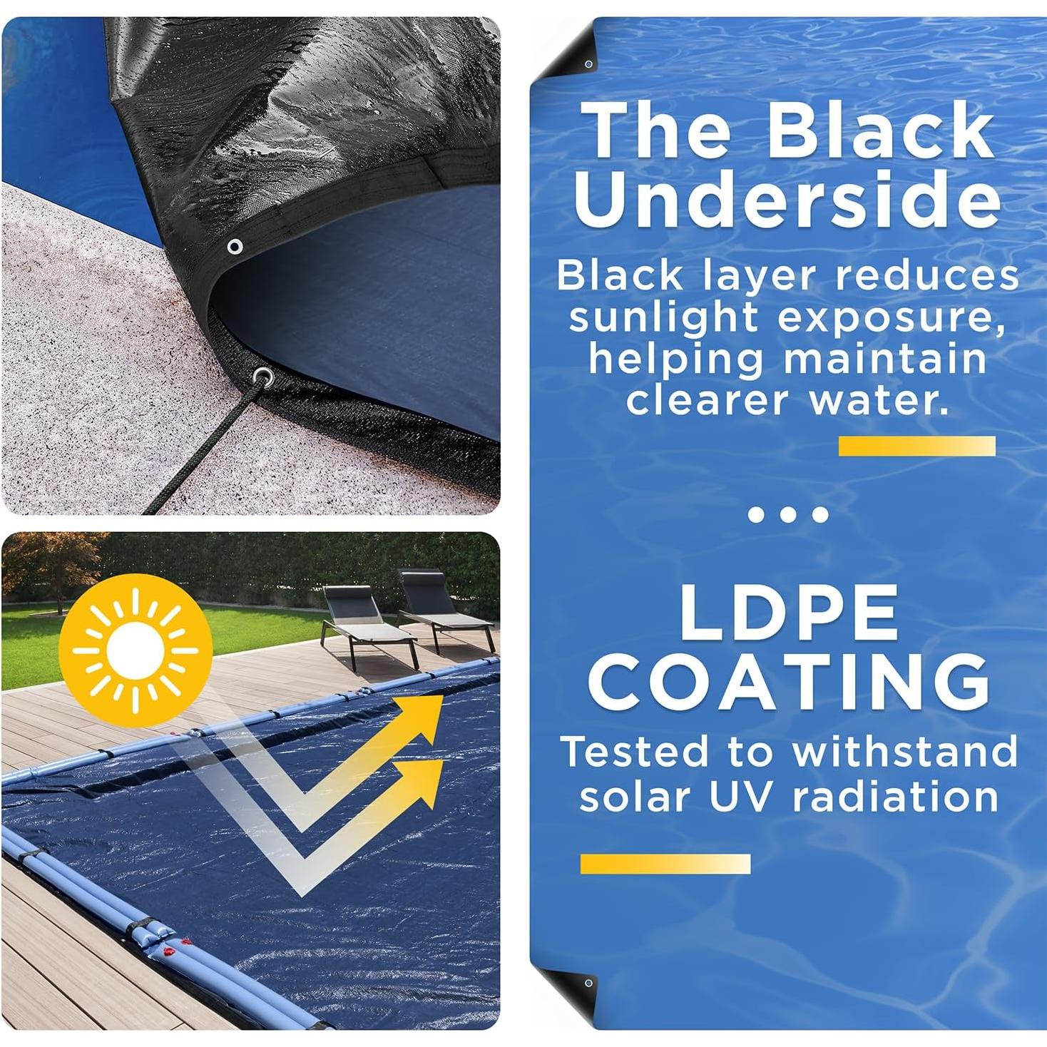 Cubierta de piscina Shop Square 4.88x9.75m invierno azul marino