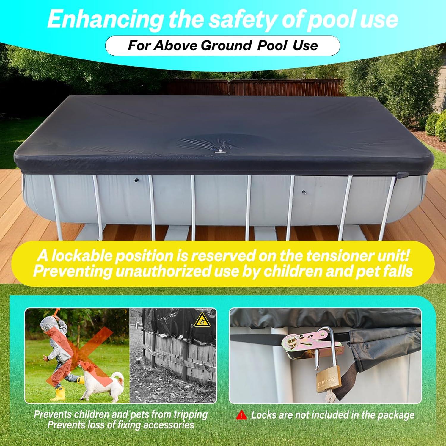 Cubierta de Piscina SIHAIAN 2.74x5.49m Rectangular Resistente UV