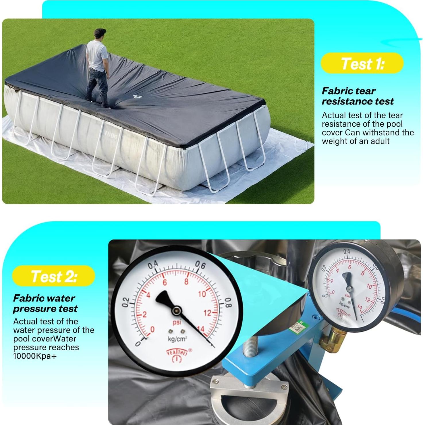 Cubierta de Piscina SIHAIAN 2.74x5.49m Rectangular Resistente UV