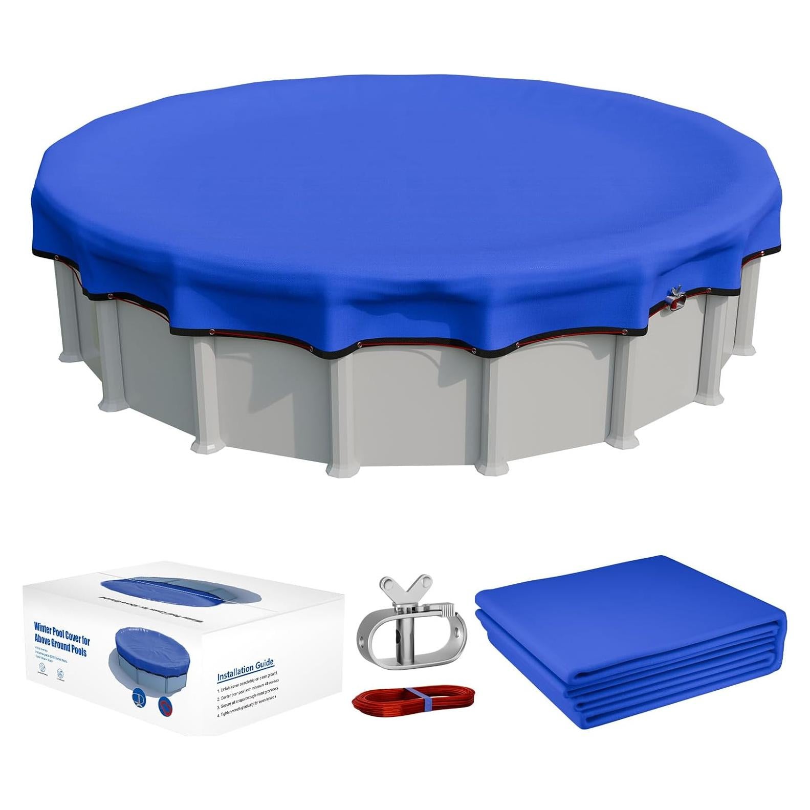 Cubierta de piscina redonda JTW 18 pies (5.49 m) azul 500D