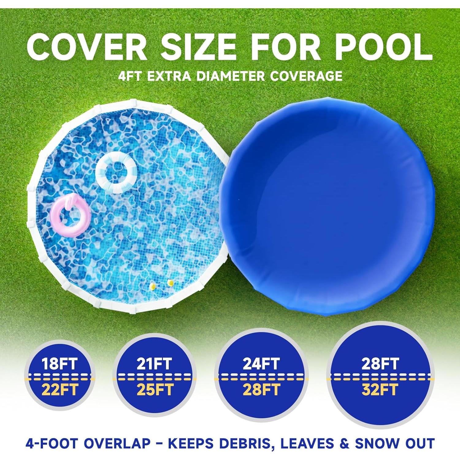 Cubierta de piscina redonda JTW 18 pies (5.49 m) azul 500D