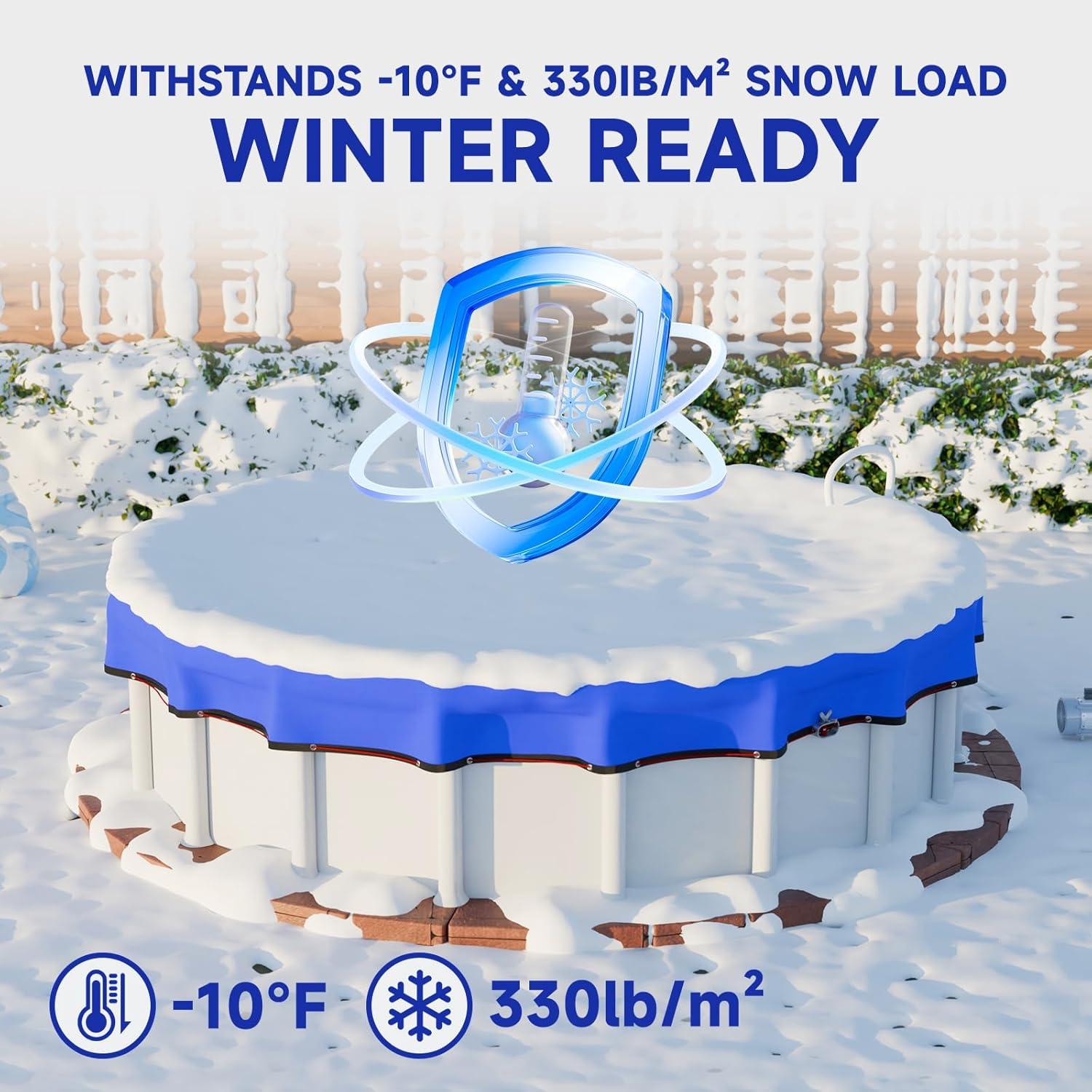 Cubierta de piscina redonda JTW 18 pies (5.49 m) azul 500D