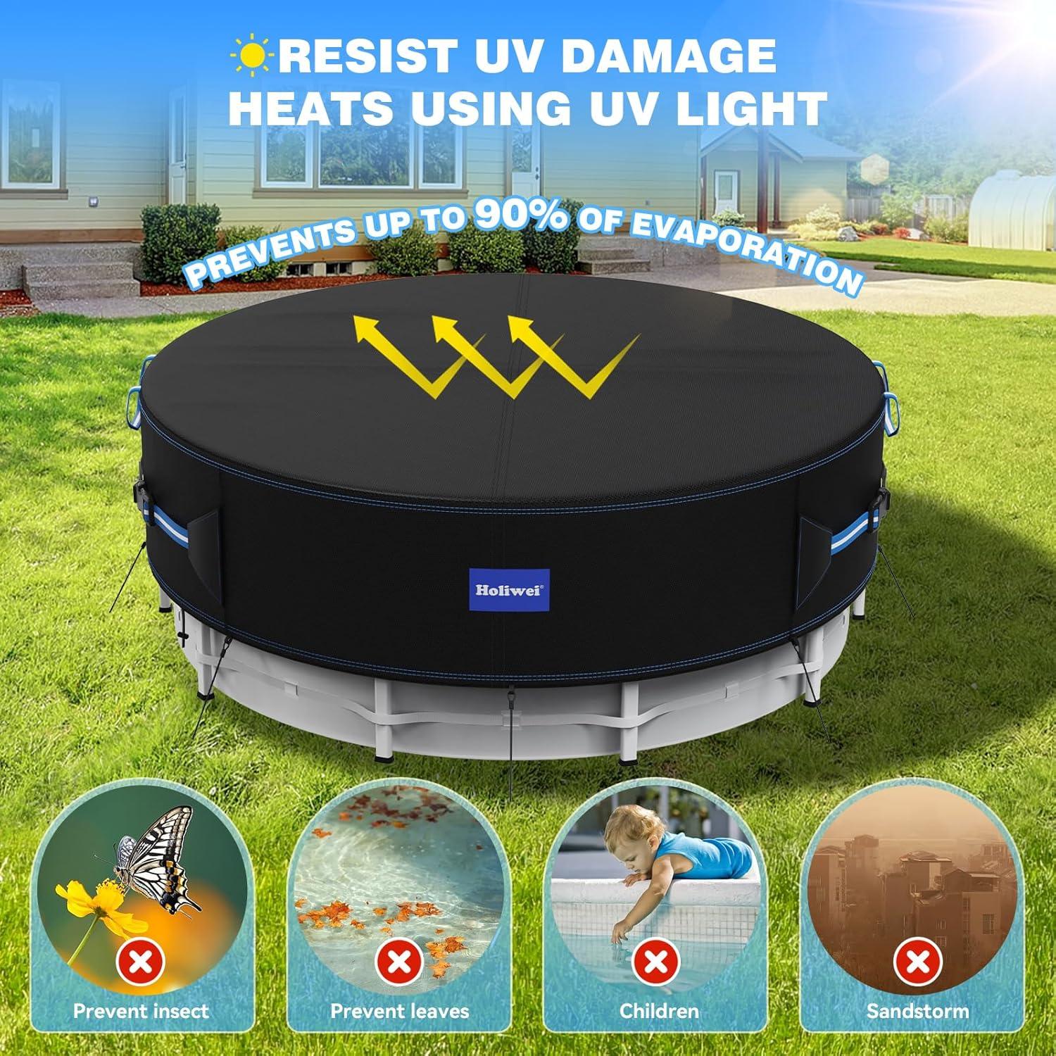 Cubierta de piscina redonda 6.4m Holiwe 420D UV impermeable