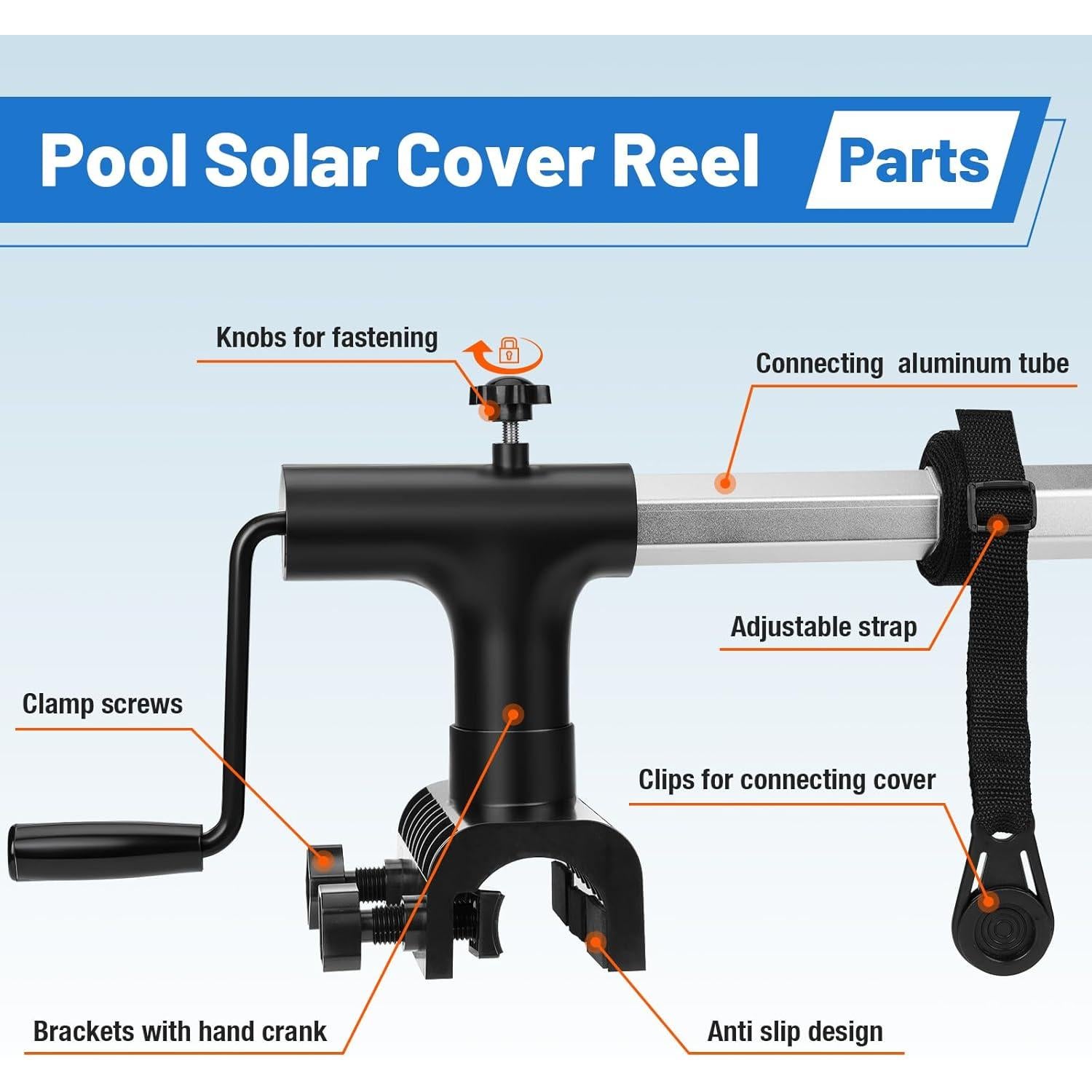 Carrete de Cubierta Solar para Piscina Elevada Touri 5.79m