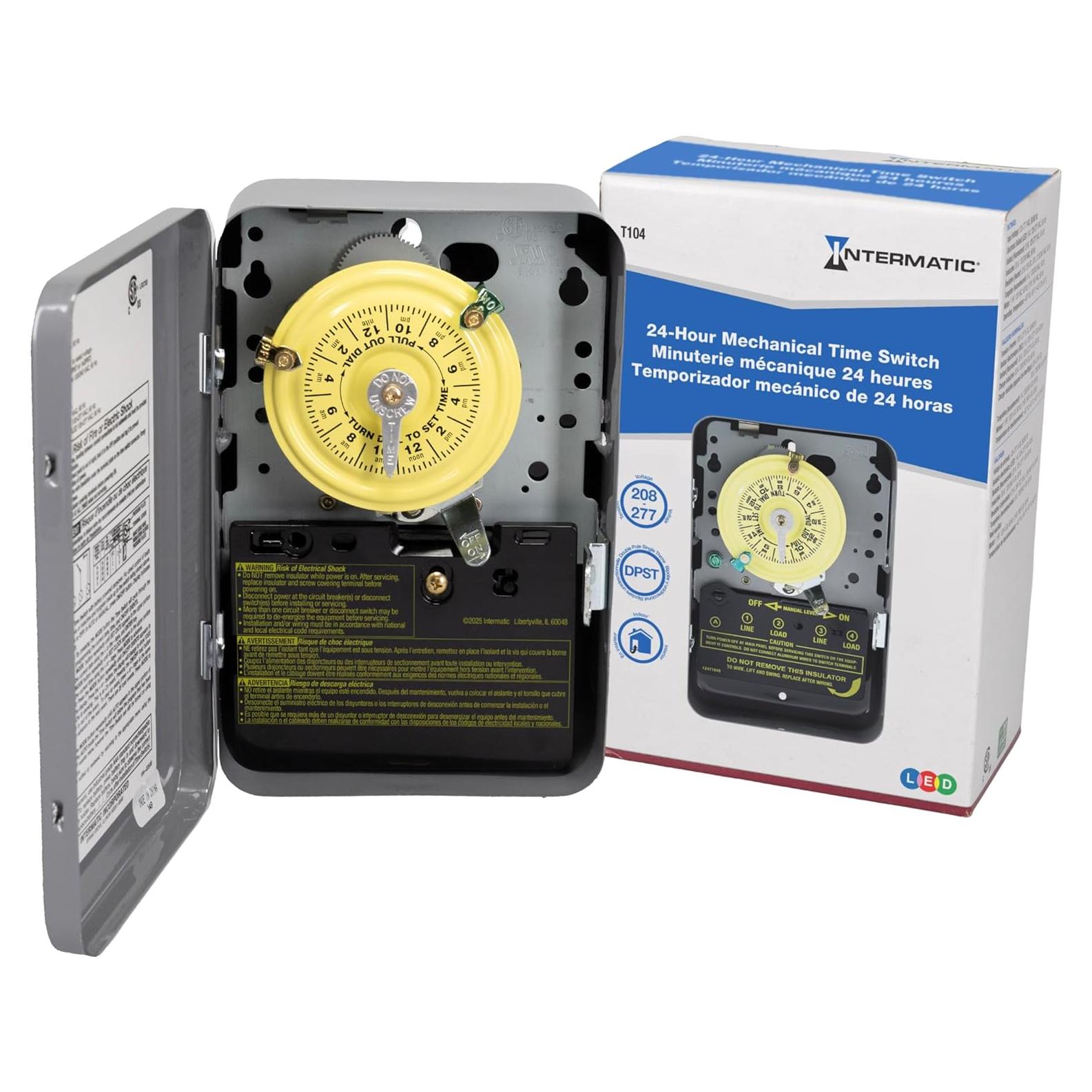 Interruptor Temporizador Mecánico Intermatic T104 40A 24h