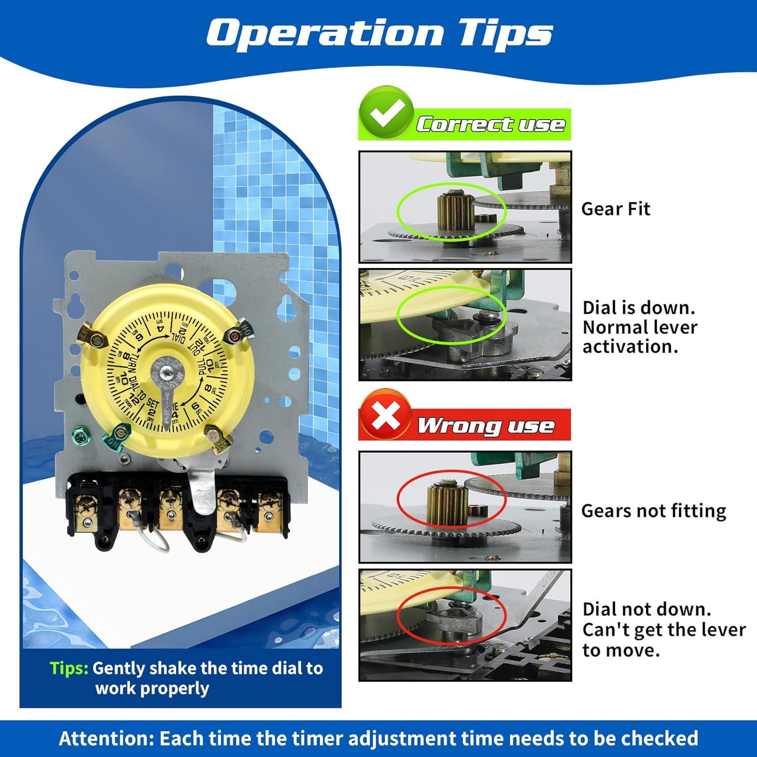 Temporizador Electromecánico T104M 40A 240V para Bomba de Piscina