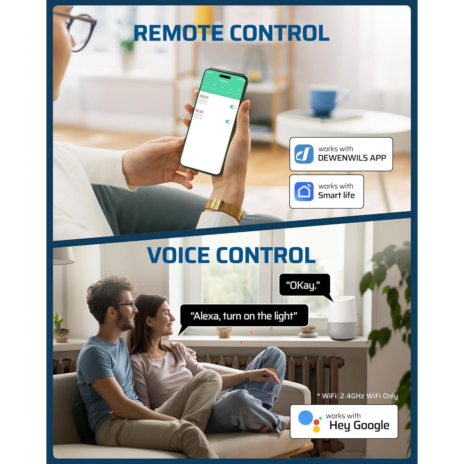 Temporizador WiFi DEWENWILS 40A 240V para Bomba de Piscina