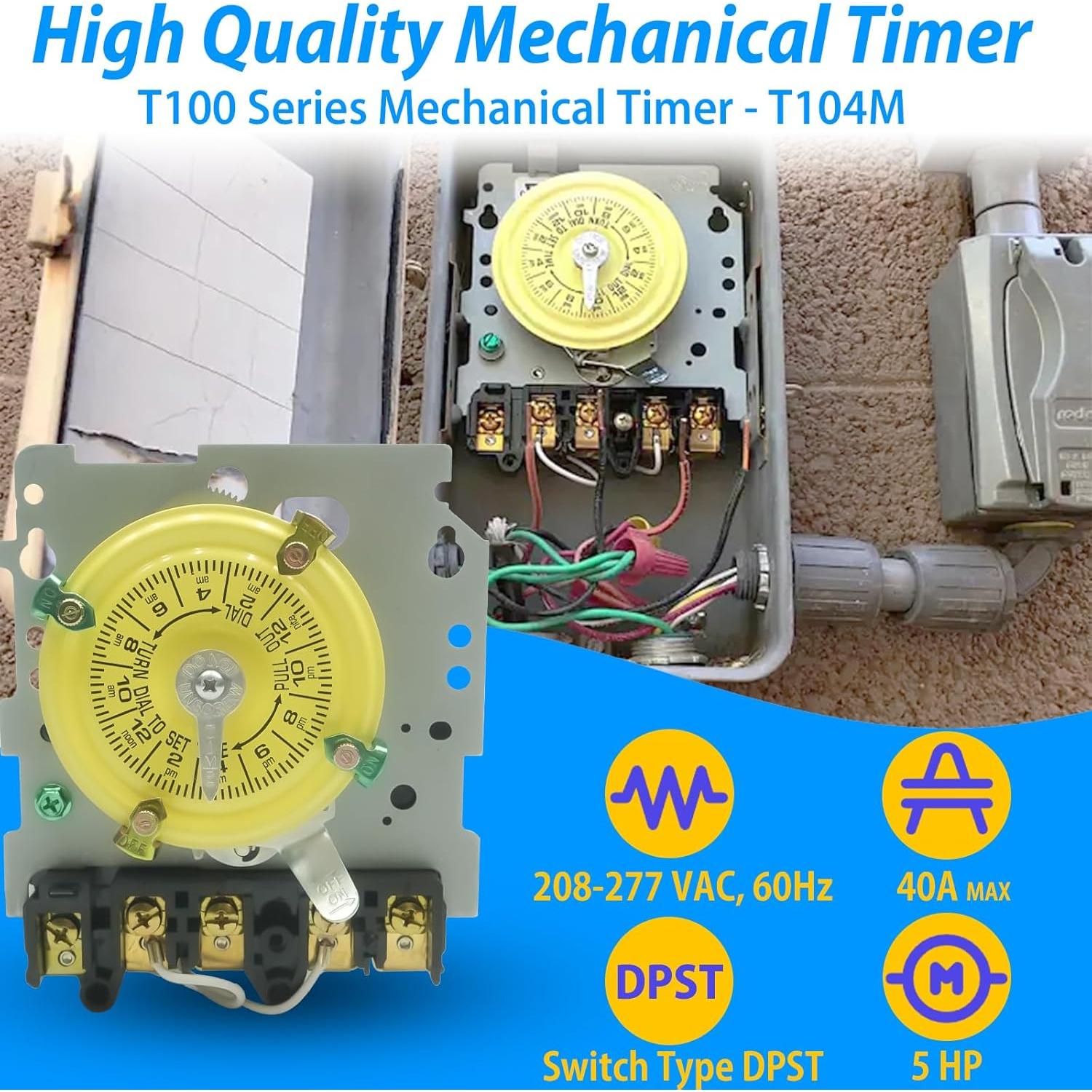 Temporizador Mecánico Iexcauw T104M 40A 208-277V 24h