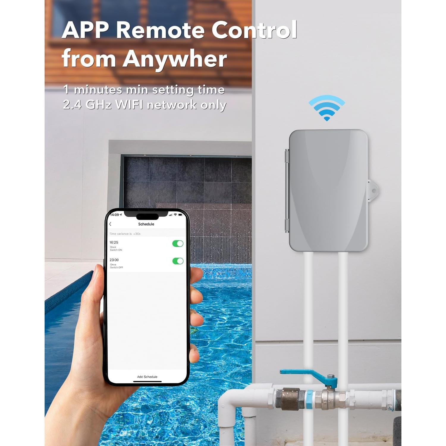 Temporizador WiFi BN-LINK para Bomba de Piscina 40A 240VAC