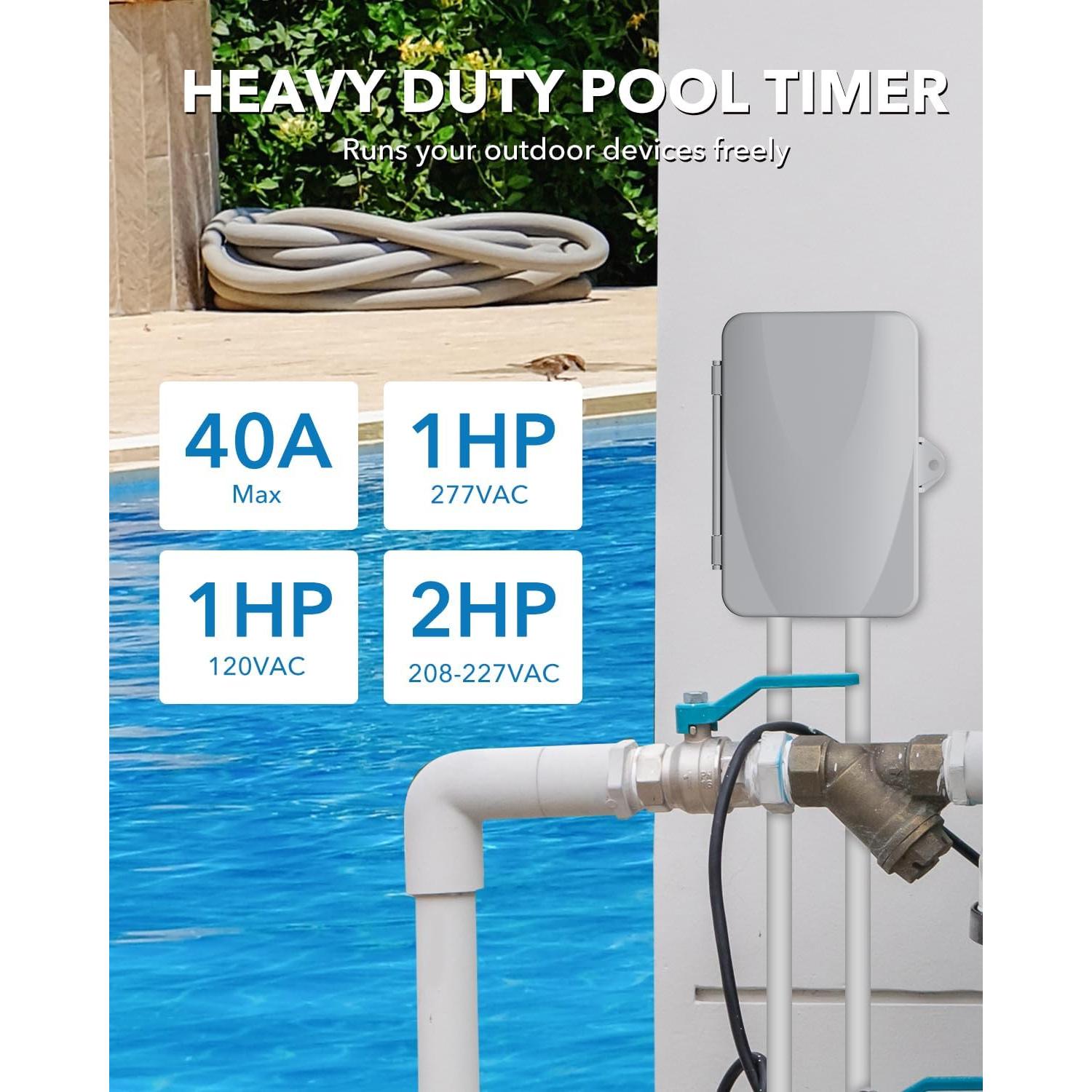 Temporizador WiFi BN-LINK para Bomba de Piscina 40A 240VAC