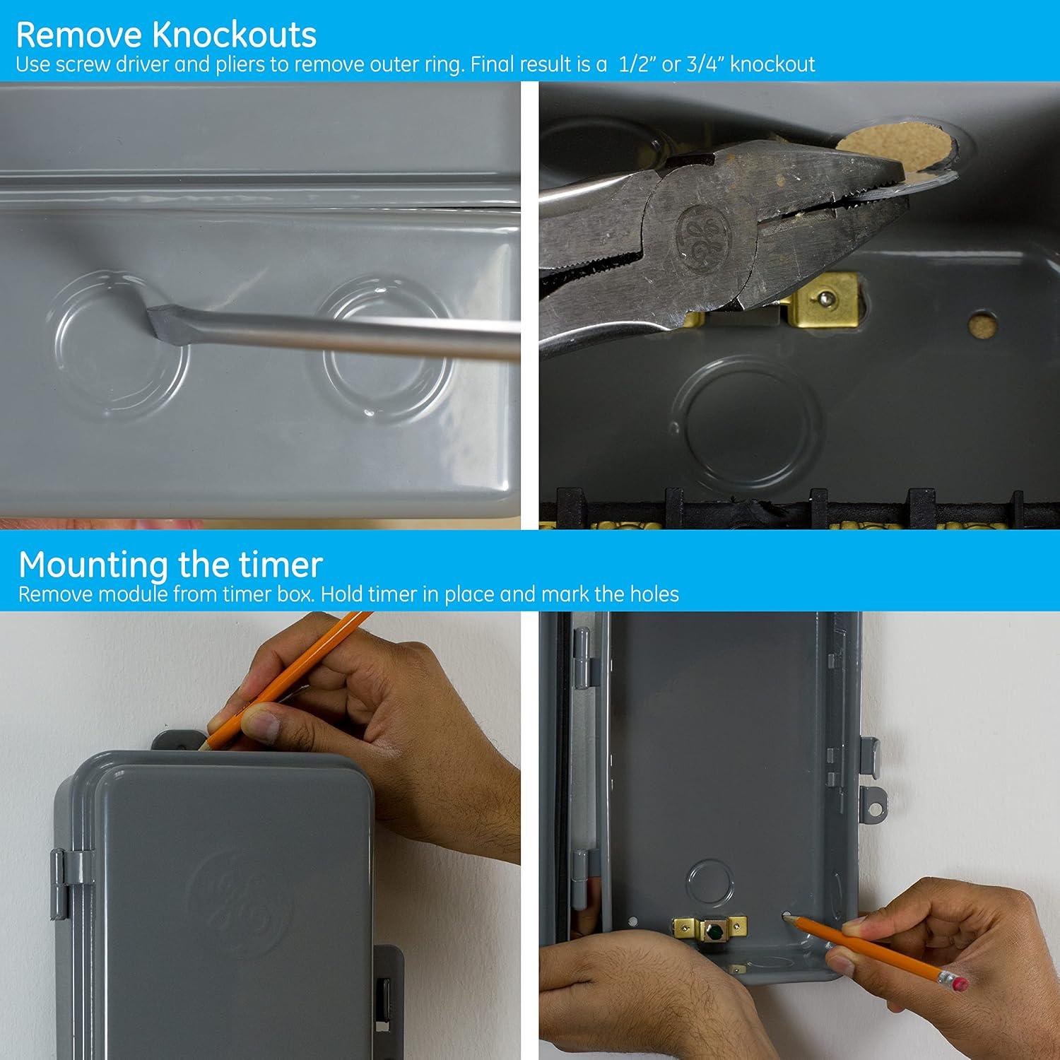 Temporizador mecánico GE 24 horas 5HP 40A NEMA 3 para exteriores