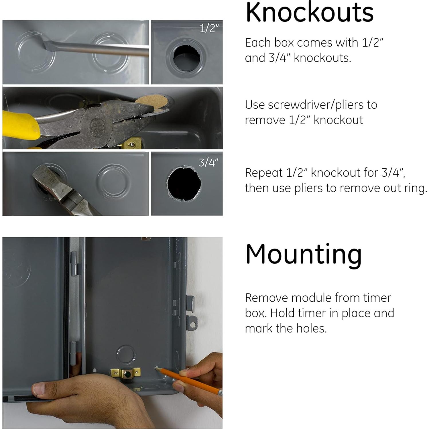 Temporizador mecánico GE 24 horas 5HP 40A NEMA 3 para exteriores