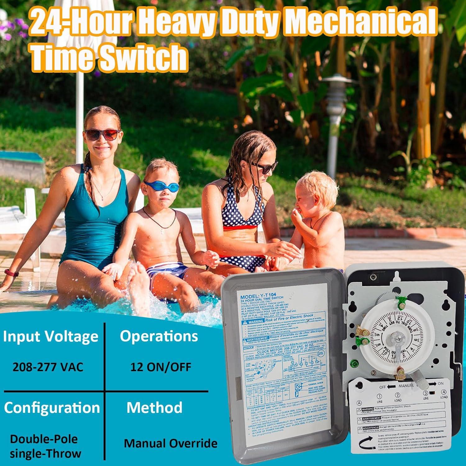 Temporizador Mecánico T104 Enruieer 24 Horas 40A 208-277V