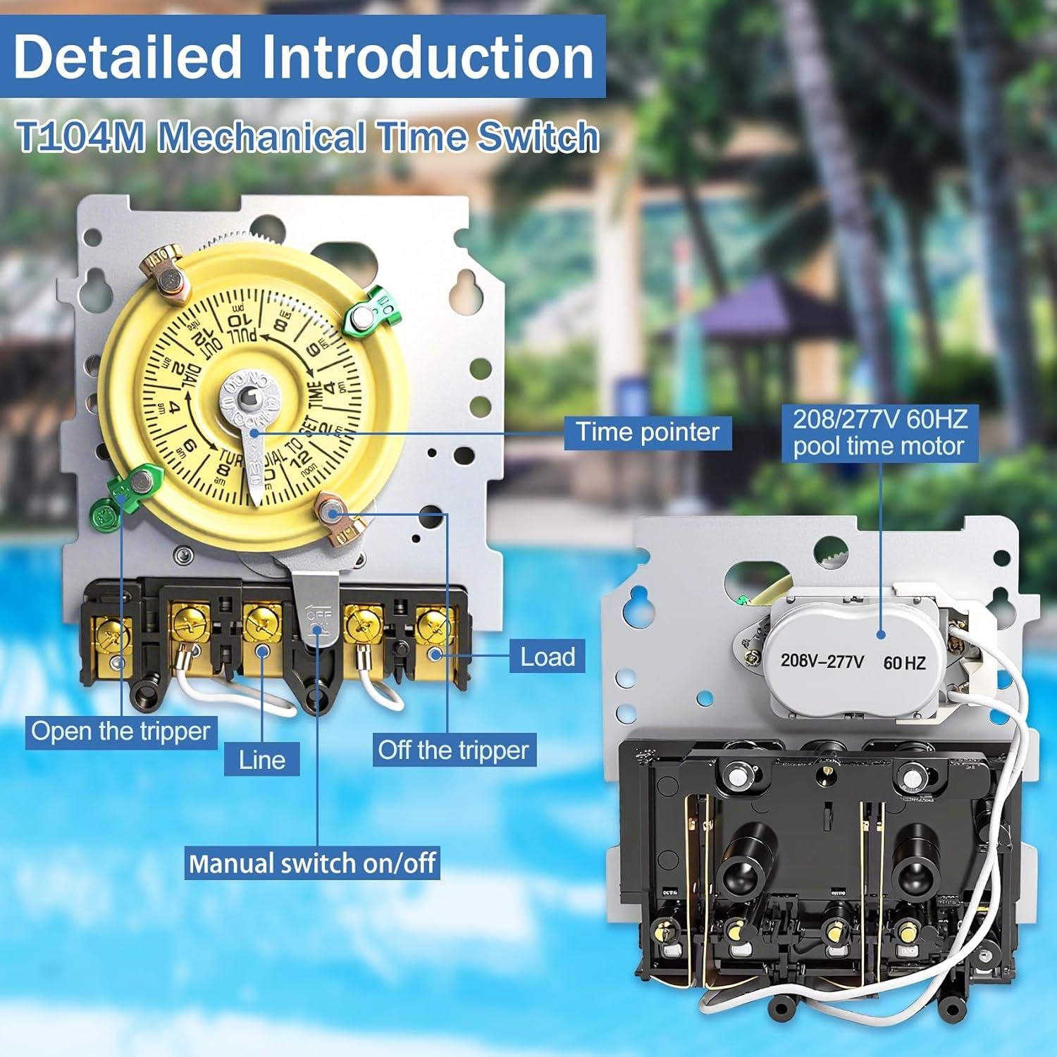 Temporizador Mecánico de Piscina Bxmgr T104M 40A 240V