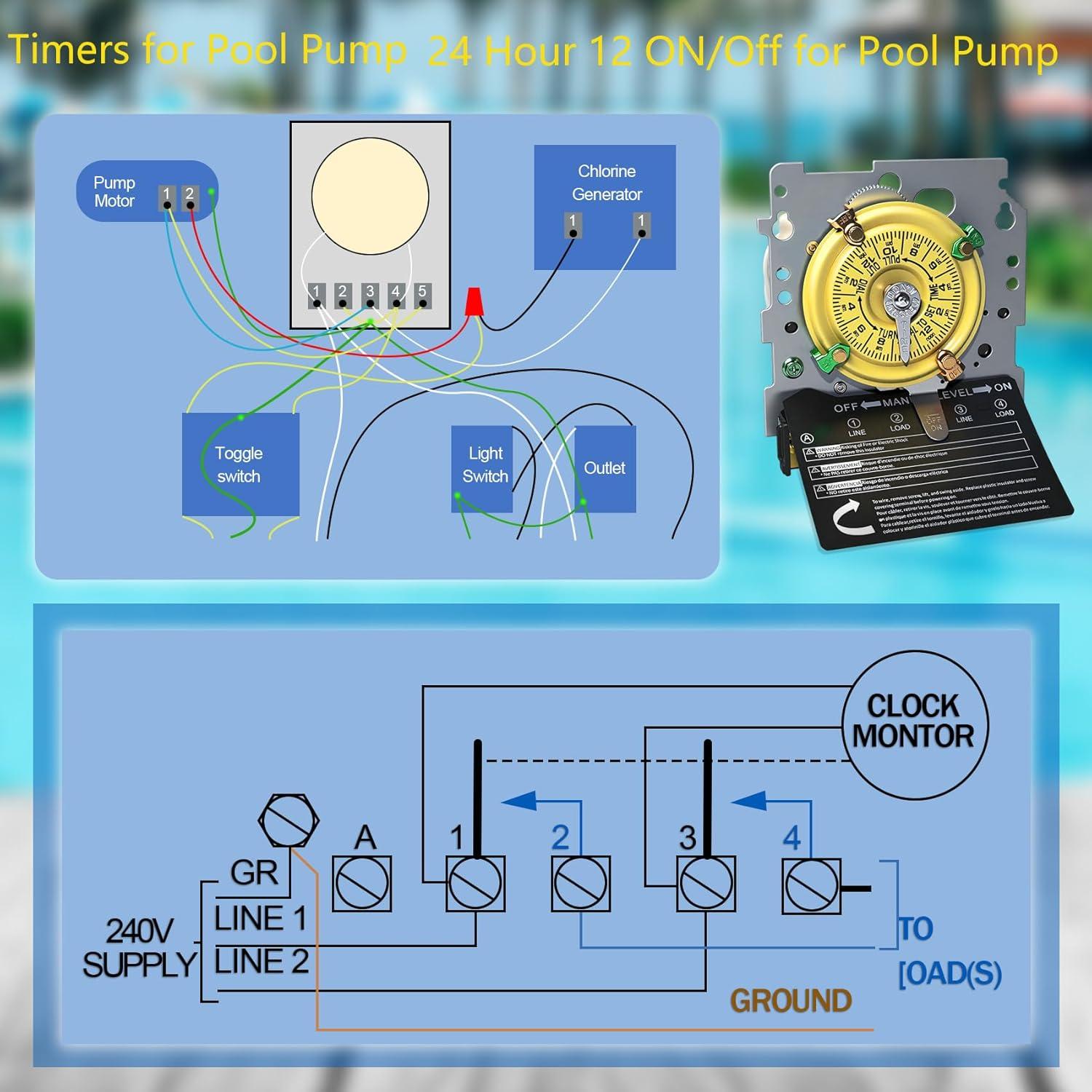 Temporizador Mecánico de Piscina Bxmgr T104M 40A 240V