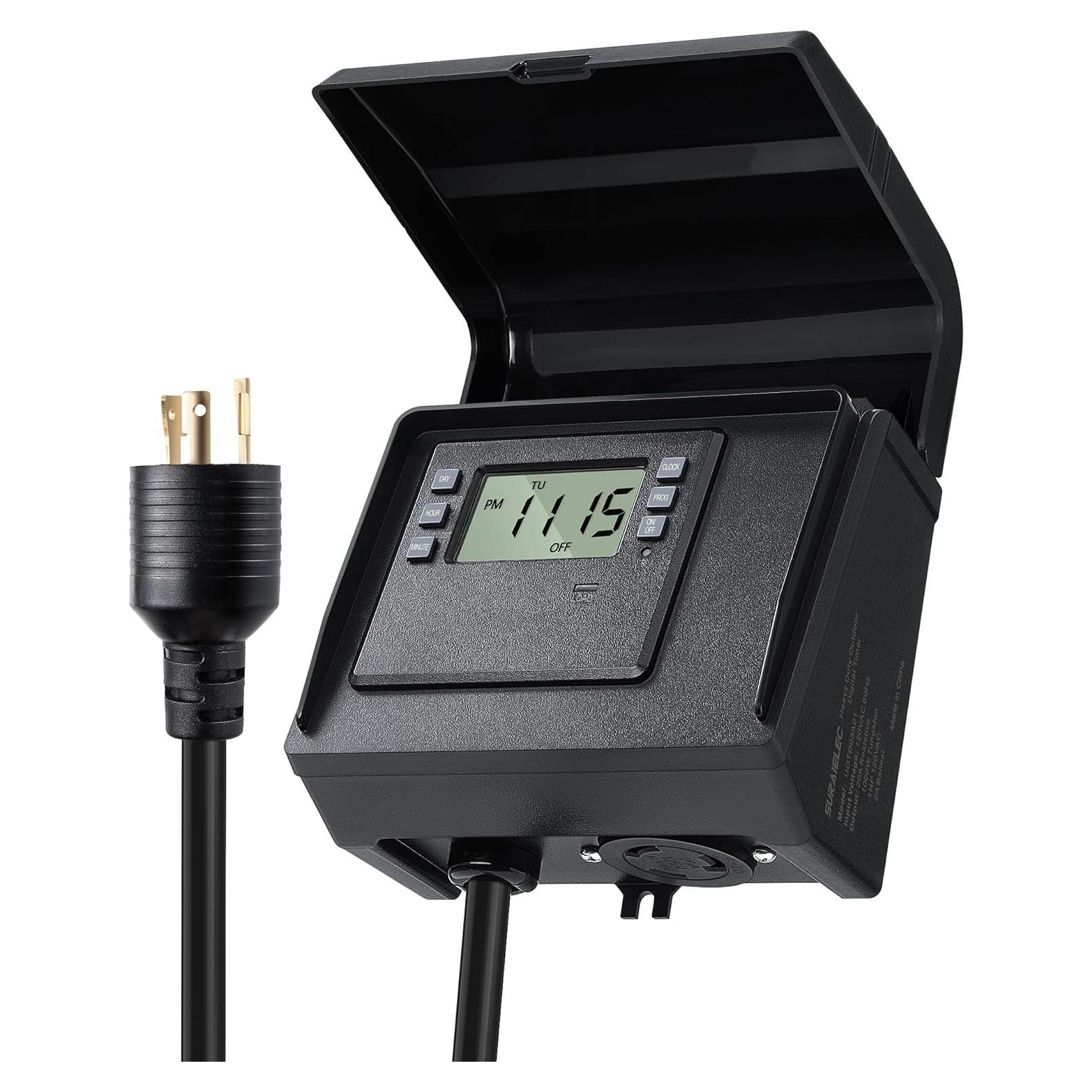 Temporizador Digital SURAIELEC 20A para Piscinas 7 Días