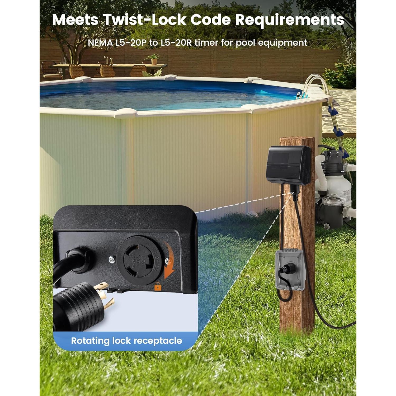 Temporizador Digital SURAIELEC 20A para Piscinas 7 Días